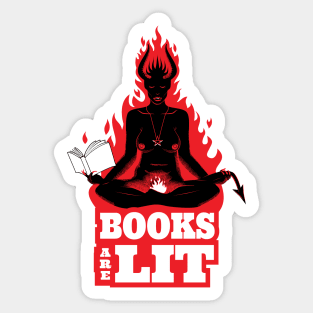 Books Are Lit Sexy Demon Sticker